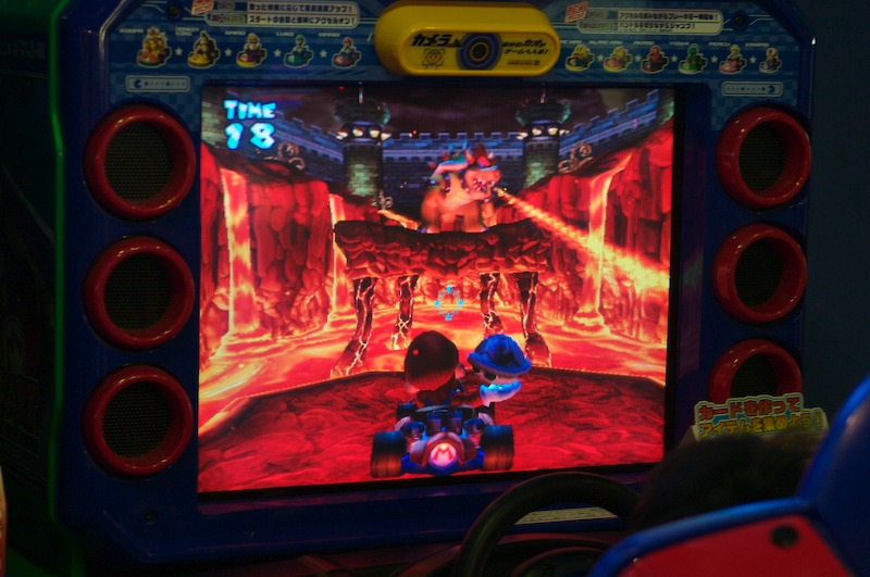 Another shot of Koopa getting ready to shoot fire at the guy.