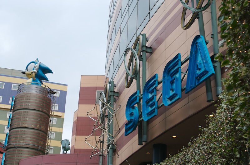 The Sega Arcade within Canal City had its own large signs outside.